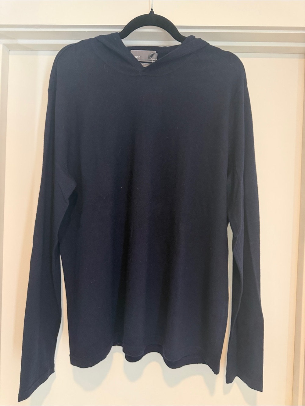 Vince Navy Hooded Crewneck Sweater